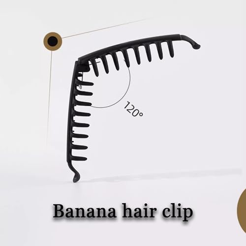 Matte Black Banana Hair Clip for Thick & Curly Hair