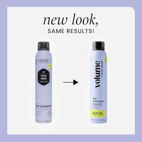 HASK Chia Seed Volumizing Dry Shampoo ? Absorbs Oil, Adds Volume & Bounce, Builds Body, No Sulfates or Parabens, Cruelty-Free ? 8.1oz