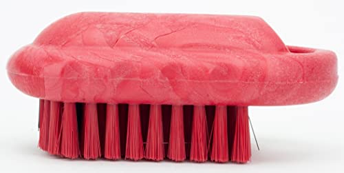 SPARTA Nail Scrub Brush Commercial-Grade, Heavy-Duty Hand and Fingernail Brush with Stiff Bristles for Gardeners, Mechanics, And Foodservice Personnel, Plastic, 5 Inches, Red