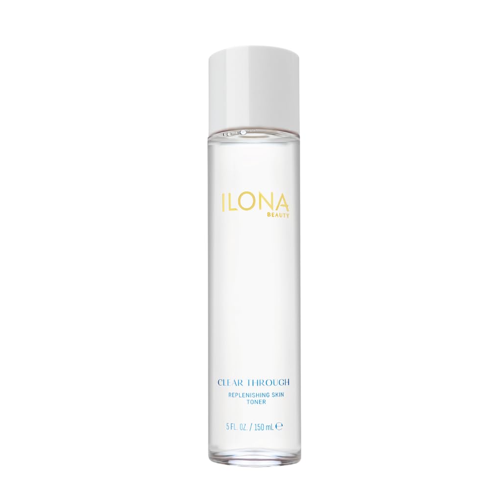 ILONA Clear Through | Replenishing Facial Toner for Soft and Hydrated Skin | Gentle, Alcohol-Free Formula with Glucosamine, Yucca, Gentian, and Hyaluronate for Dry, Sensitive Skin | 5.0 oz.