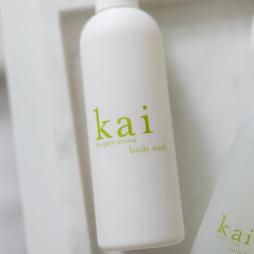 kai Body Wash, 8 Fl Oz., foaming body wash with vitamin e, extracts of cucumber + comfrey, scented with the delicously, fresh + clean signature fragrance. vegan, cruelty free, made in the usa