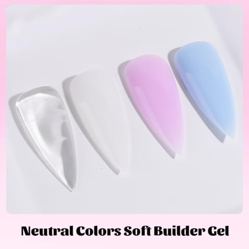Fcozpjk Builder Gel for Nails 4Colors Thickening Nail Clear Milky