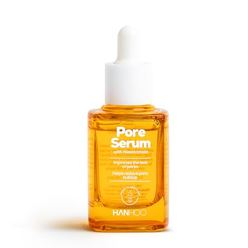 Hanhoo Pore Serum with Niacinamide, 1.01 Fl. Oz., with Niacinamide, Salicylic Acid, and Glycolic Acid, Gently Exfoliates, Clears Clogged Pores, Minimizes Enlarged Pores, Korean Skincare