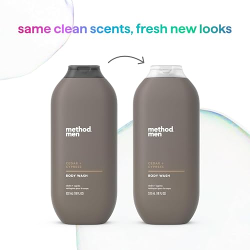 Method Men Body Wash,Cedar + Cypress,Paraben and Phthalate Free,18 FL Oz,(Pack of 6)