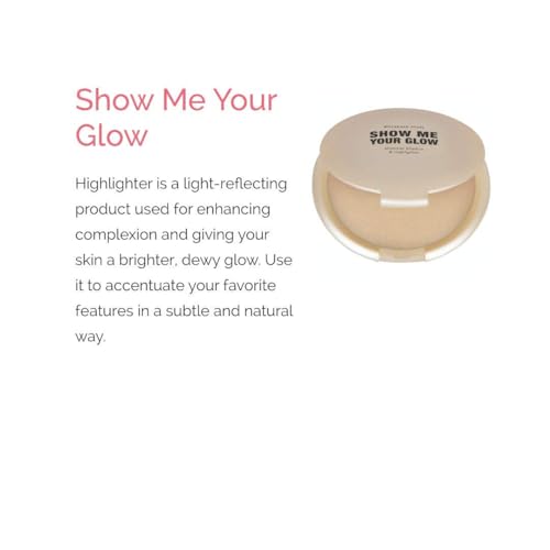Elizabeth Mott Show Me Your Glow 2-in-1 Powder Highlighter Makeup and Shimmer Eye Shadow - Natural Face Glow Makeup, Cruelty-Free and Paraben-Free - Illuminating Champagne Highlighter (10g)