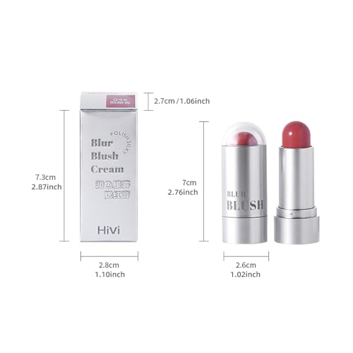 LAMUSELAND Cream Blush Stick, Multi Use Waterproof Natural Face Blush, Moisturize, Long-lasting, Pigmented & Blendable, Matte Makeup Blush Stick for Cheeks Eyes Lips (1, 04, M)