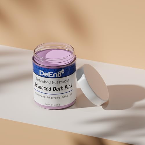 DeEnti Dark Pink Acrylic Nail Powder (2 oz) - Long-Lasting & Chip-Resistant