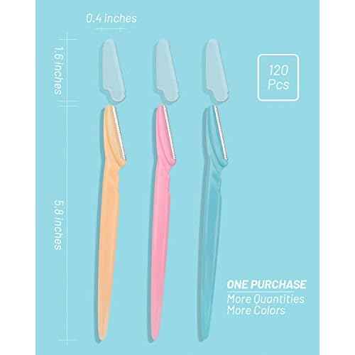 Eyebrow Razor for Women, 120 Pcs Dermaplaning Tool for Face Professional, Face Razor for Women Facial Hair Remover