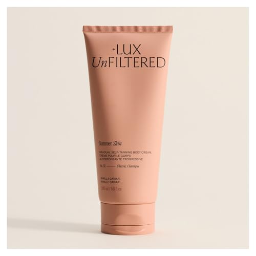 Lux Unfiltered N¡Æ32 Summer Skin Gradual Self Tanner, Hydrating Self Tanning Lotion with Shea Butter & Squalane - Non-Sticky, No Transfer, Natural-Looking - Vegan Sunless Tanner - Vanilla Caviar
