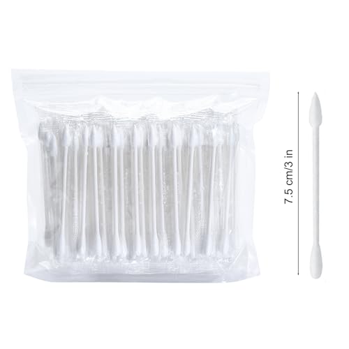 KRIZJUES White Cotton Swabs Bulk 200 Pack - Double-Ended Ear & Makeup Q-tips