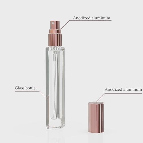 Seafulee 5PCS Refillable 10ML Perfume Atomizer Spray Bottles with Pink Cap - Travel & Sample Containers