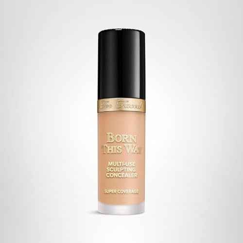Too Faced Born This Way Super Coverage Multi-Use Concealer | Full Coverage, Non-Comedogenic, Oil Free + Long Lasting Concealer | Hyaluronic Acid + Coconut Water, 0.45 Fl Oz, Light Beige