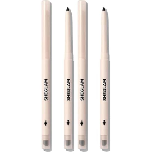 SHEGLAM Gel Glide Eyeliner Pencil Creamy Waterproof Smudgeproof Longwearing Eyeliner-Black (Pack of 2)