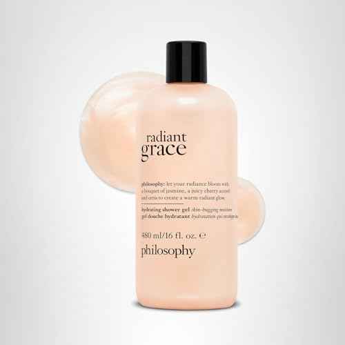 philosophy radiant grace hydrating bath & shower gel- cleanses, soothes & comforts dry skin - with notes of jasmine, black cherry & sandalwood - 16 fl oz
