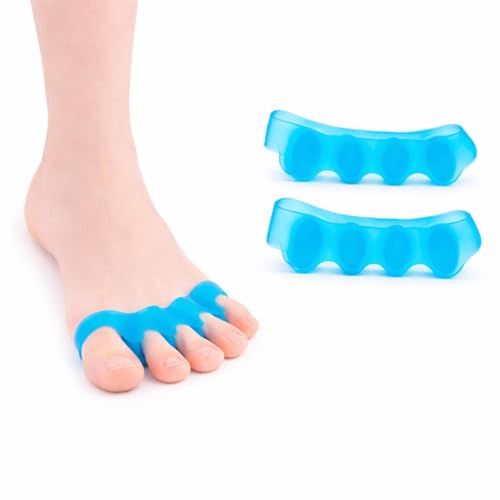 Soft Gel Toe Separators and Bunion Corrector for Foot Pain Relief - Blue