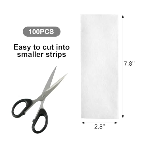 100pcs Paper Wax Strips Professional Large Disposable Non Woven Waxing Strips Arms Legs Lip Eyebrow Hair Removing Tool of Women and Men (8'' x 2.75'')