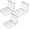 3Pcs Empty Eyeshadow Palette Box Clear Plastic DIY Refillable 4 Grids Makeup Eyeshadow Powder Blush Lipstick Containers Square Small Case for Women Daily and Travel Use