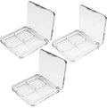 3Pcs Clear Eyeshadow Palette Box with 4 Grids DIY Refillable