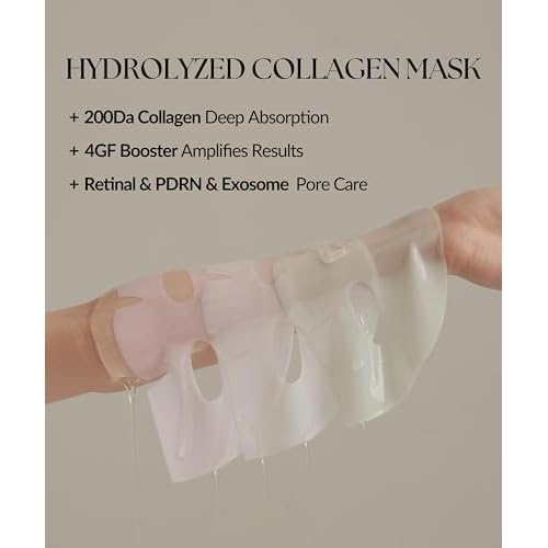 Collagen Overnight Face Mask 3 Step Pore Minimizer Hydrogel Sheet&Boost Serum-Oil Control PDRN-Tightening Exosome-Elasticity Retinal - #3 (3 Pack)