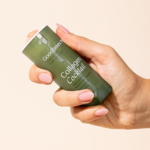 GoodJanes Collagen Cocktail Boosting Serum with Vegan Collagen, Vitamin C, Niacinamide & Copper Peptides ? Plant-Based Stem Cell Treatment for Radiant, Firm-Looking Skin, 0.5 oz