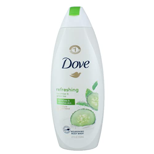 Dove Refreshing Body Wash Revitalizes and Refreshes Skin Cucumber and Green Tea Effectively Washes Away Bacteria While Nourishing Your Skin 22 oz