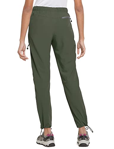 BALEAF Women's Petite Hiking Pants Lightweight Quick Dry Water Resistant Cargo Pants 27'' Inseam for All Seasons Suntan Size S