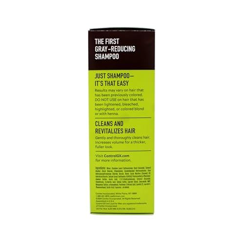 Just for Men Control GX Grey Reducing Shampoo, Gradual Hair Color, 4 fl oz (Packaging May Vary)