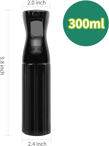 UrbAmerican 10oz Hair Spray Bottle, Fine Mist Water Sprayer for Styling & Cleaning