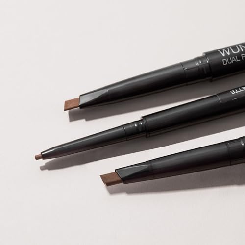 Wunderbrow Dual Precision Brow Liner, Eyebrow Liner Pencil With Angled Tip and Ultra Fine Tip Dual Precision Brow Liner Eye Brow Make Up, Color Black/Brown