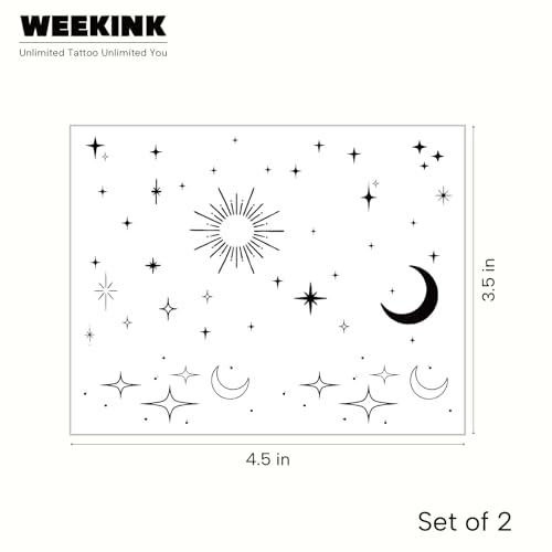 Celestial Temporary Tattoos ? Realistic & Long-Lasting Sun Moon Star Minimal Fake Tattoos, Waterproof Semi-Permanent Body Stickers for Shoulder, Neck, Collarbone