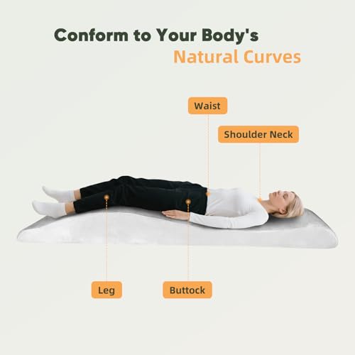 FAHKNS Lash Bed Topper Milky White 70.8 x 23.6 in Ergonomic High-Density Foam