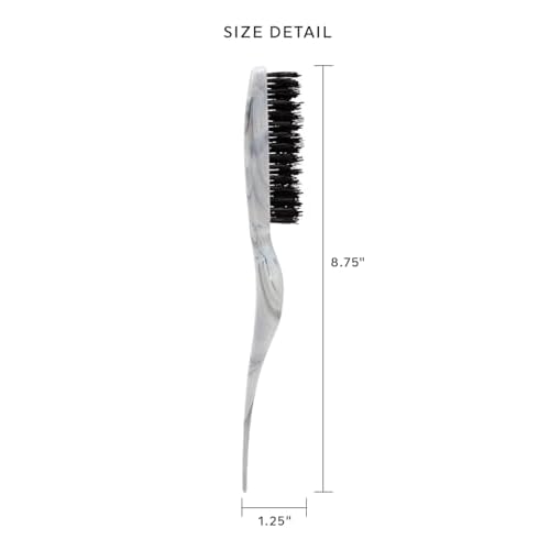 Cricket Amped Up Rubberized Teasing Hair Brush - Smoothing & Teasing Brush for Stylists, Women & Men - Styling & Sectioning - Ideal for Edge Styling, Nylon/Boar Bristles - Blush