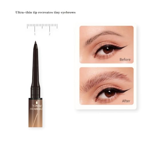 3 Packs 2-in-1 Dual-Ended Waterproof Eyebrow Pencil with 4-Fork-Tip Brow Pen and Precise Brow Pencil Create Natural Hair-Like Brows, with Dual-ended Eyebrow Brush (3# Dark Gray)