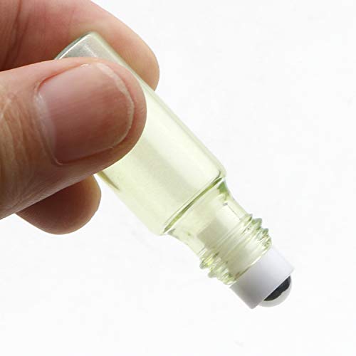 Kesell 5ml Glass Roller Bottles for Essential Oils 15 Pack Light Green Roll On Bottles with Stainless Steel Roller Balls Refillable Travel Containers for Perfume, Aromatherapy