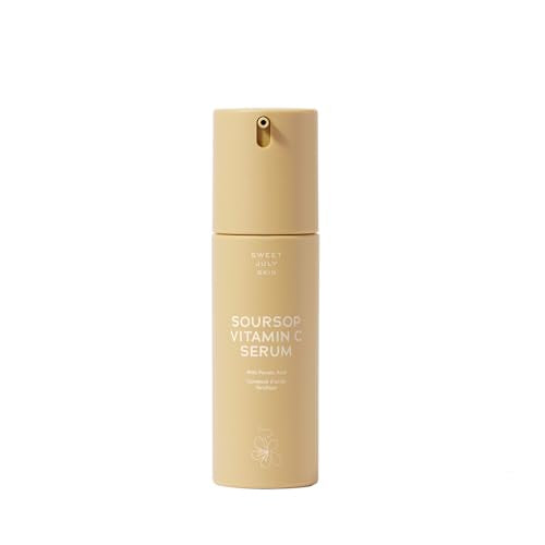 SWEET JULY SKIN Soursop Vitamin C Serum - Soursop, Ferulic Acid & Green Tea, Daily Face Serum for All Skin Types, Hydrating, Firming, Improves Dullness, Clean & Fragrance Free 1 Fl. oz