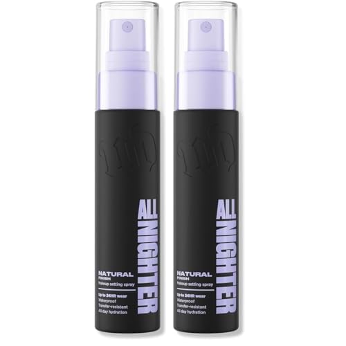 Urban Decay All Nighter Waterproof Makeup Setting Spray - Natural Finish, Up to 24HR Wear, Ultra-Fine Facial Mist, Hydrating Foundation Face Primer, Smudge-Proof, Transfer-Resistant, with Glycerin