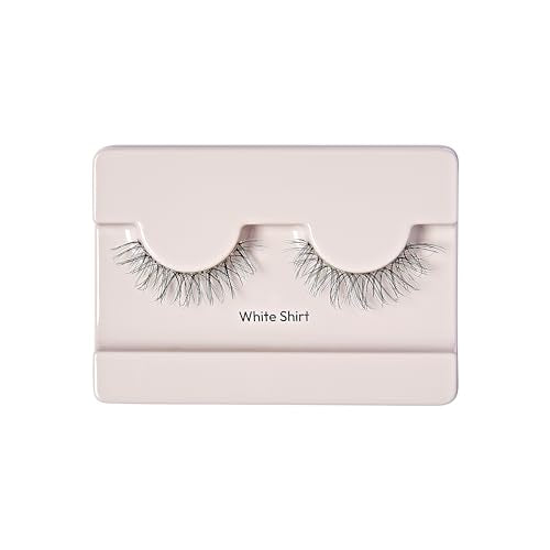 KISS The New Natural, False Eyelashes, White Shirt', 12 mm, Includes 1 Pair Of Fake Lashes, Contact Lens Friendly, Easy to Apply, Reusable Strip Lashes