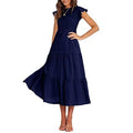 BTFBM Women Casual Short Sleeve Crew Neck Summer Dress Bohemian Floral Printed Flowy Maxi Dresses Tiered Cocktail Dress