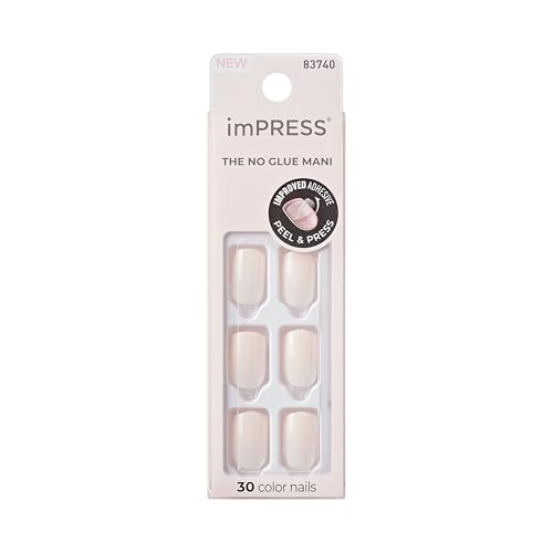 imPRESS Color Press On Nails - Point Pink, Short Squoval No Glue Kit