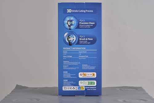 TEETHEORY Rotating Electric Toothbrush for Adults with 8 Brush Heads (2 Types), 4 Modes Deep Clean Electric Toothbrush with Rechargeable Power and 2 Min Smart Timer (1- Black, p1)