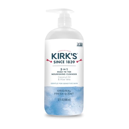 Kirk's Original Coconut Oil 3-in-1 Body Wash & Shampoo, 32 Fl Oz