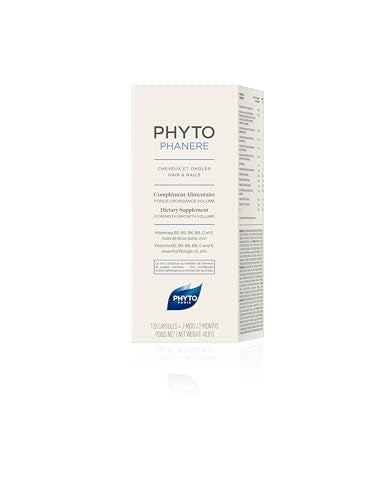 PHYTO Phytophanère 100% Natural Hair Loss Thinning Dietary Supplement, 2-Month Supply 120 Count (Pack of 1)