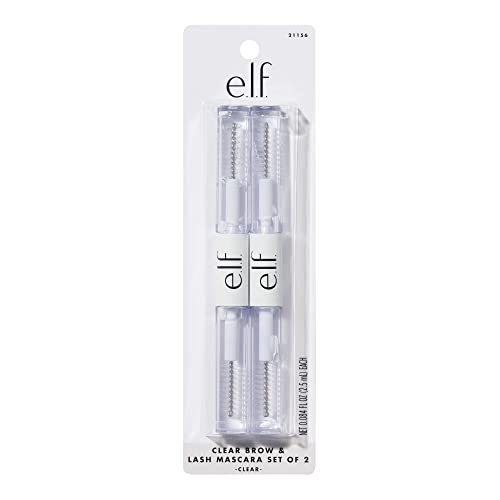 Dual-Sided Clear Lash & Brow Mascara Gel - Long-Lasting Flexible Hold, 0.08 Fl Oz Pack of 2
