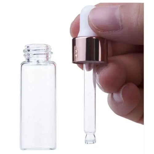 Rose Glass Dropper Bottles for Essential Oils, 4-Pack 1-5ml