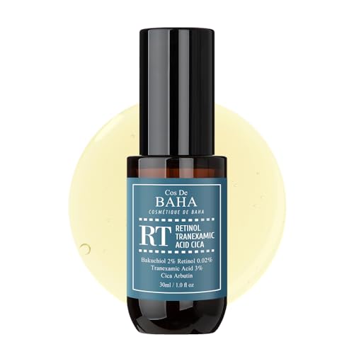 Cos De BAHA Retinol 0.02% + Tranexamic Acid & Bakuchiol 2% Serum 1 Fl Oz - Enhanced Skin Texture and Tone, with Hydrating Aloe & Nourishing Botanicals (30 ml)