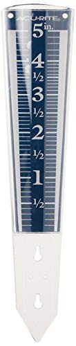 AcuRite Waterfall Rain Gauge with 5-inch Rainfall Capacity (00858W), Clear