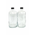 Vivaplex, 2, Clear, 32 oz Glass Bottles, with Lids