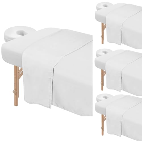 Massage Table Sheets 4 Sets Microfiber Fitted Covers White