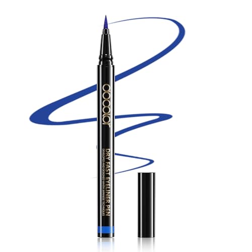 Docolor Waterproof Eyeliner Pen - Precise, Smudge-Proof (Black & Blue, 2pc)