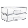 Vtopmart 12.1''W Clear Stackable Storage Drawers,2 Pack Acrylic Plastic Organizers Bins for Makeup Palettes, Cosmetics, and Beauty Supplies,Ideal for Vanity, Bathroom,Cabinet,Desk Organization